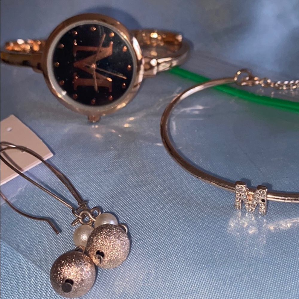 Watch bracelet earrings